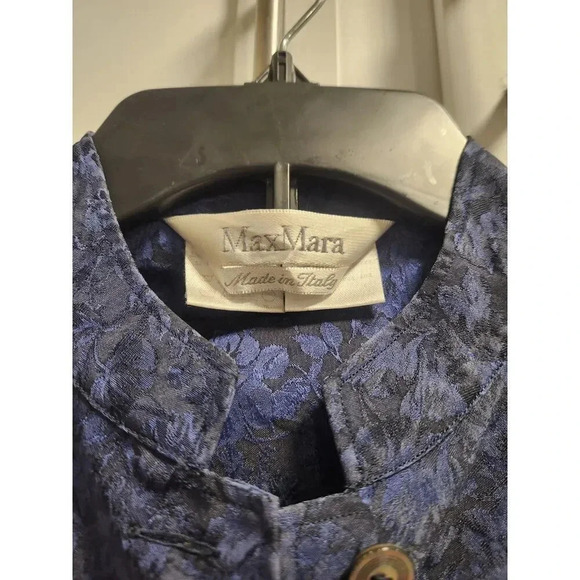 Stunning MaxMara Vintage Floral Button Up Sleeveless Midi Shirt Dress Sz 2 - Picture 3 of 10